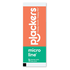 Plackers  Micro Line  Floss Picks - Intense Mint, Floss Fiber Made without PTFE,