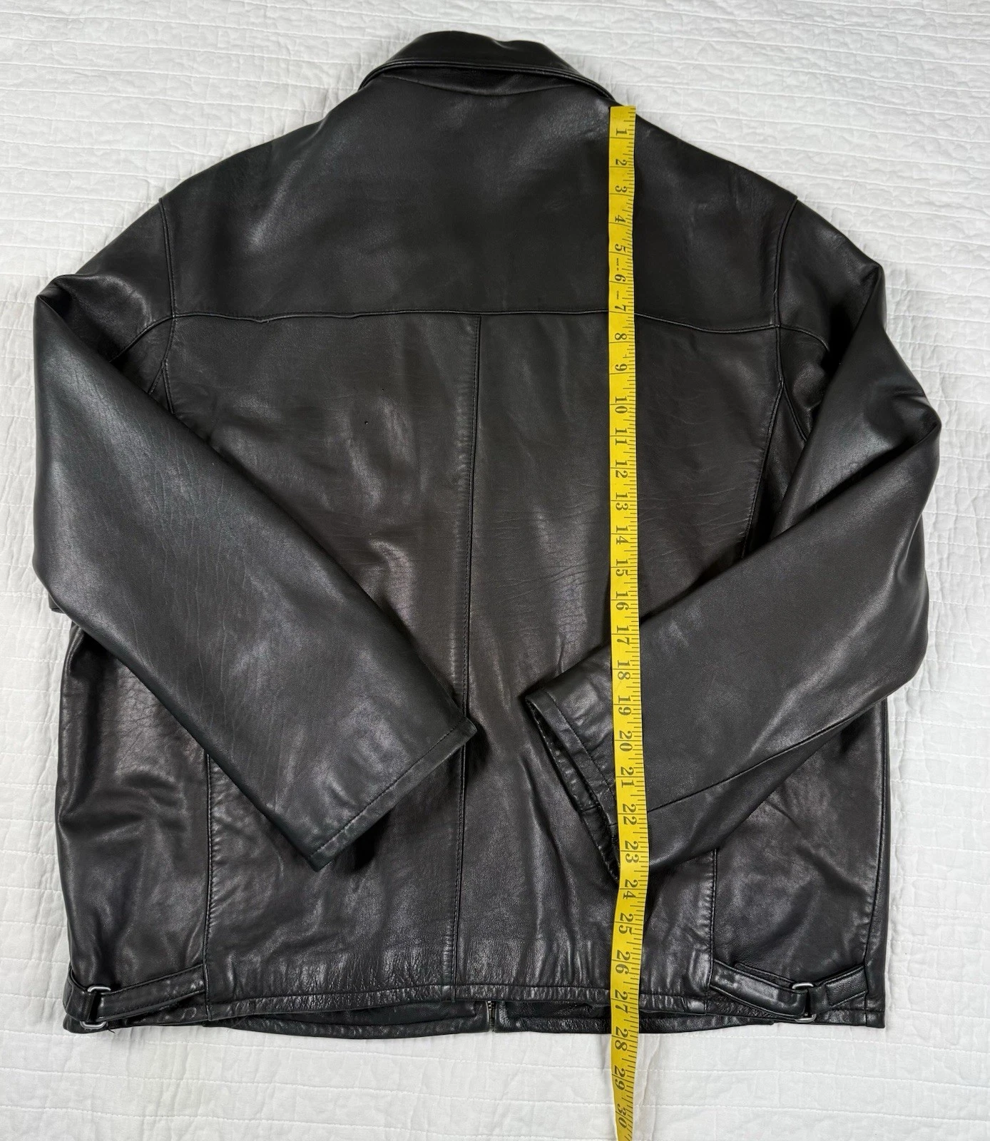 Milestone Kelly Mens XL Black Genuine Leather Jacket Full Zip Classic image 8