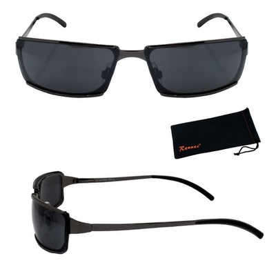 Coole Unisex Sonnenbrille Schmal Rechteckig Schwarz Security Techno Brille L621