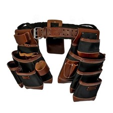 WorkGearUK Pro Nylon & Leather 11 Pocket Tool Belt, 2 Sizes Available - WG-PX48