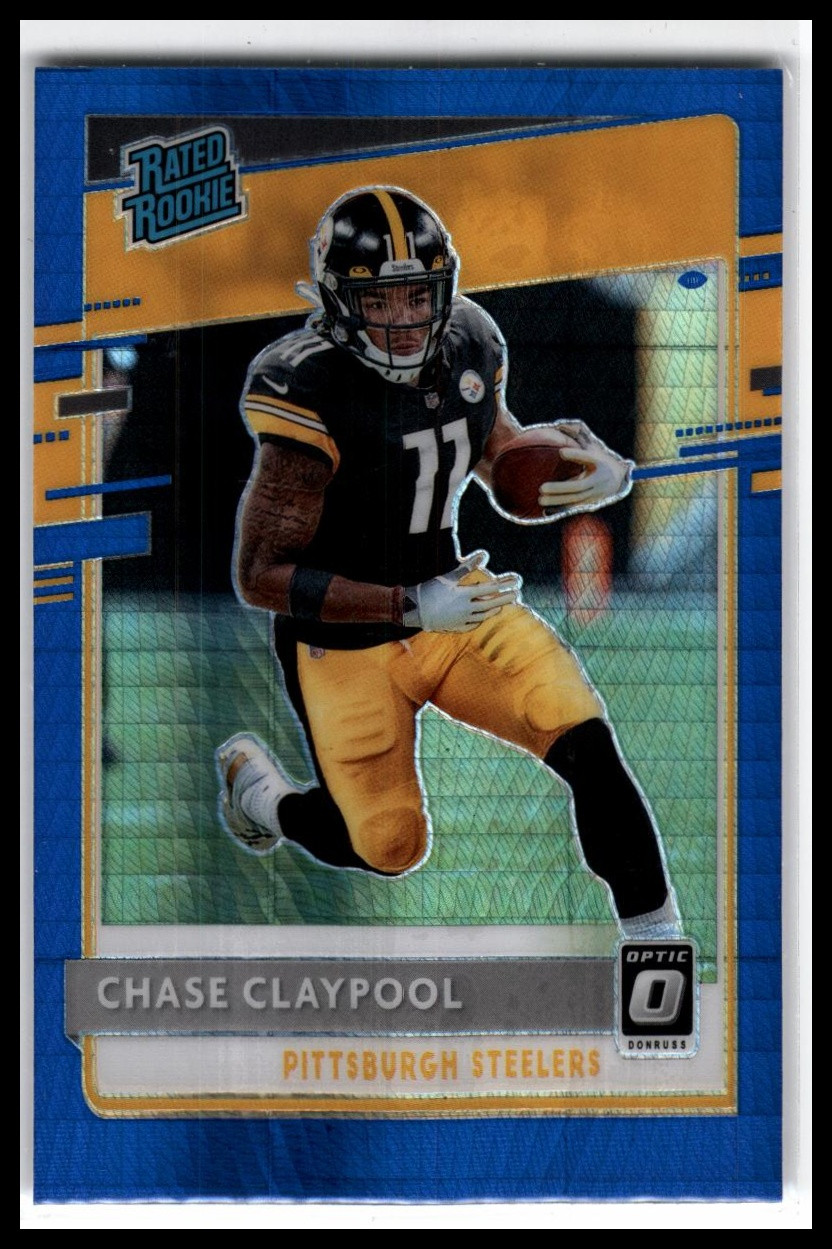 2020 Donruss Optic #177 Chase Claypool Blue Hyper