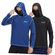 Fishing Shirts for Men,Long Sleeve Rash Guard Shirts Sun X-Large Navy and Black