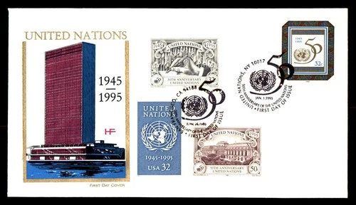 Mayfairstamps United Nations FDC 1995 UN 50th Anniv UN Headquarters First Day Co