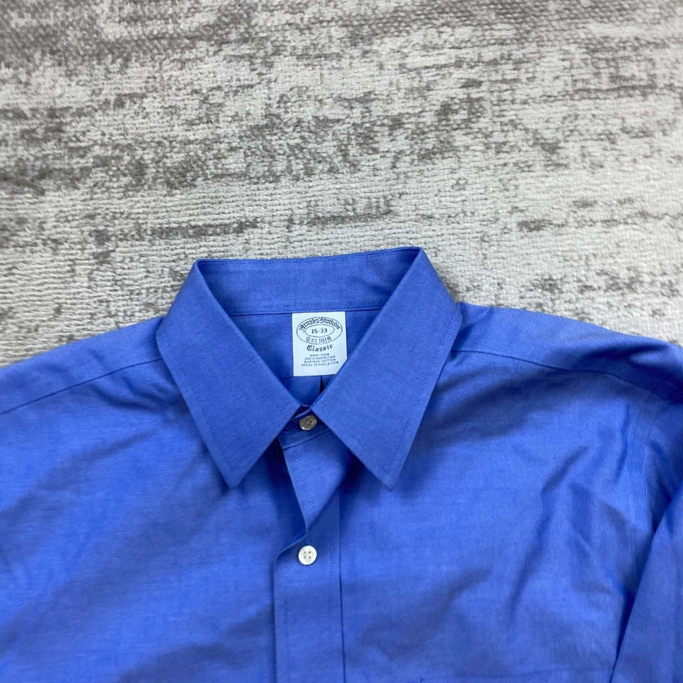 VTG Brooks Brothers Oxford Button Up Shirt 15 - 33 Blue Dress Outdoor Preppy Men - Image 3 of 4