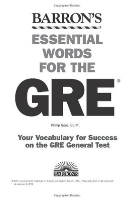 ESSENTIAL WORDS FOR THE GRE (BARRON'S ESSENTIAL WORDS FOR By Philip Geer **NEW**