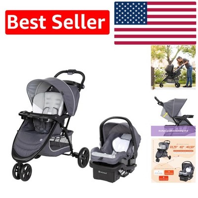 EZ Ride Travel System: Dash Grey Stroller & EZ-Lift Car Seat, Ultimate Safety