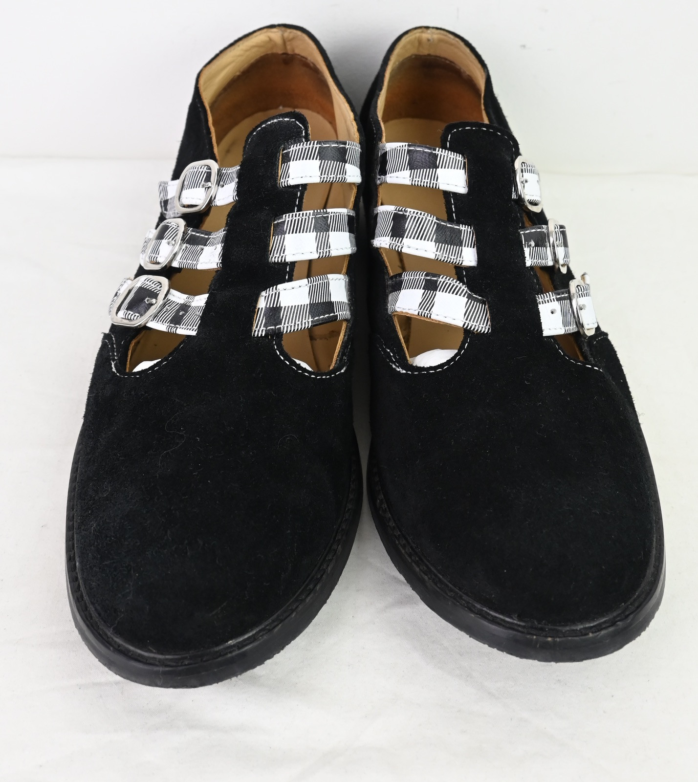 John Fluevog McPhee Black Suede Leather Mary Jane EU46 US13 image 6