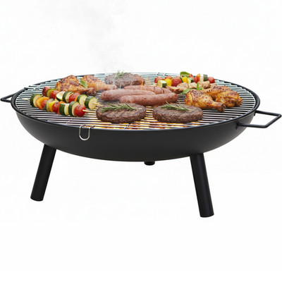 24'' Runde Feuerstelle Faltbar Terrasse Garten Schüssel Outdoor Camping Heizung Holzofen