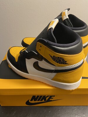 Jordan 1 Retro High OG Yellow Toe Taxi Shoes 555088-711 Men's Size