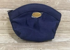 Christain Dior Parfums Bag Navy Blue Zip Makeup Cosmetic Travel Case