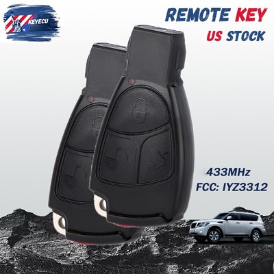 2 Smart Remote Key Fob 433MHz for MERCEDES Benz Class B C E CLS CLK ML  IYZ3312