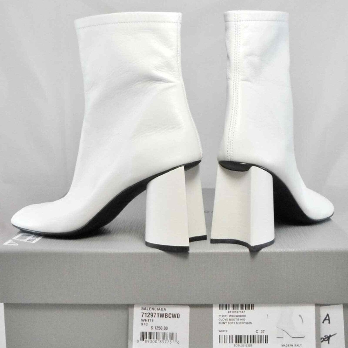NIB$1250 Balenciaga Glove 80mm Zipped Shiny Soft Leather