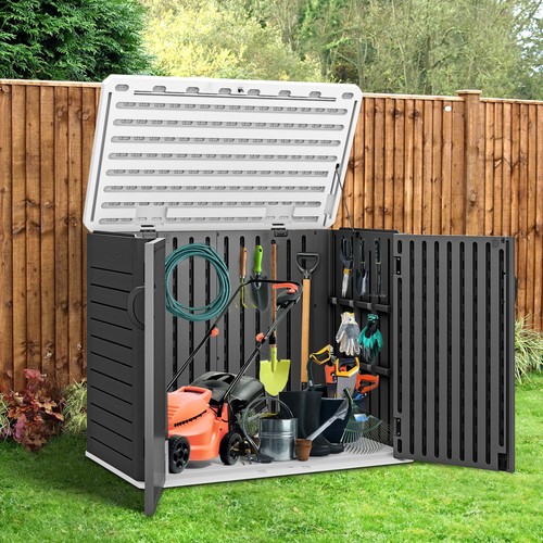 Outdoor Horizontal Storage Shed 35 Cu Ft Weather Resistant Resin Tool Shed - Picture 2 of 10