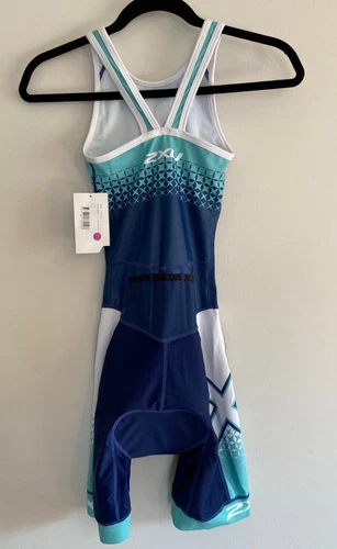 New 2XU Perform Semi Y Back Trisuit Women Small Triathlon Suit w. 3 Back Pockets