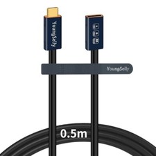 Female to Male 1.64Ft USB C Cable Compatible with Thunderbolt 4/3 USB4/3 Supp...