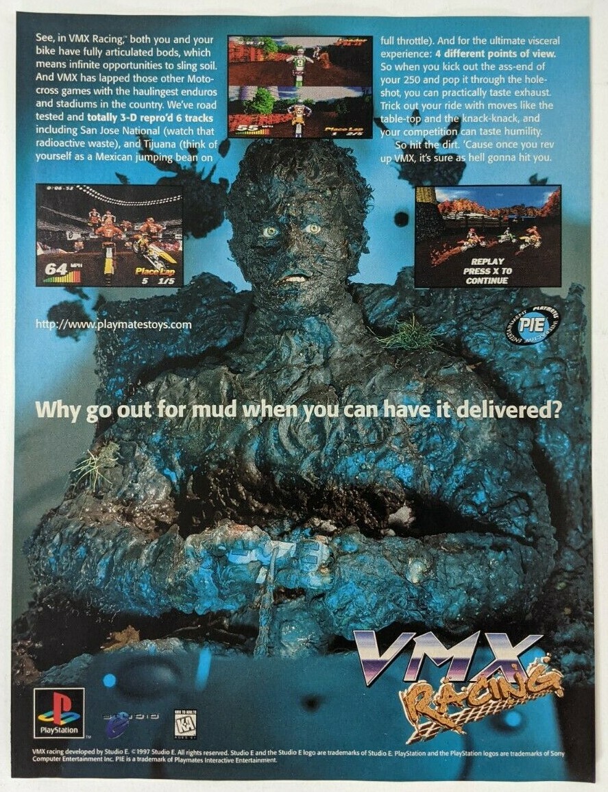 VMX Racing Print Ad Game Poster Art Original PlayStation PS1