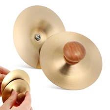 Finger Cymbals With Wooden Handles Hand Cymbal Belly Dance Musical Instrument