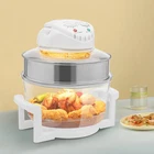 17L Air Fryer Glass Infrared Convection Oven Roaster Glass 360°  Heating Cooker