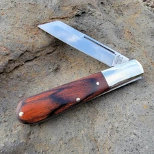 BEAR & SON CUTLERY USA KNIVES 4" ROSEWOOD SHEEPSFOOT 1-BLADE BARLOW KNIFE 2180R