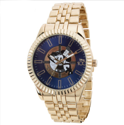 DISNEY 100th Anniversary Accutime Gold-Tone Watch Mickey Mouse