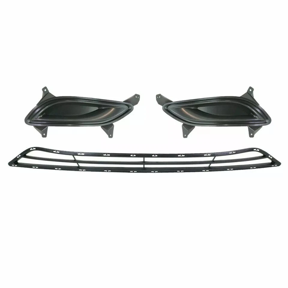 New Front Bumper Grille + Fog Light Cover Trims Fits 2011-2013 Hyundai Sonata Foto 3 de 4