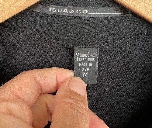 ISDA & CO Sweater Shirt cardiagan solid black collared open button size M - Picture 3 of 5