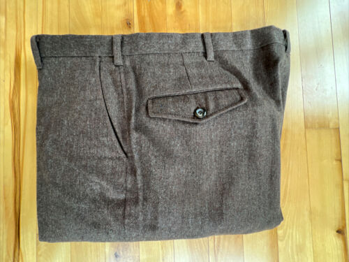 Pantalones vintage Christian Dior Monsieur 38x32 para hombre pantalones de lana frontal plano marrón - Imagen 14 de 14