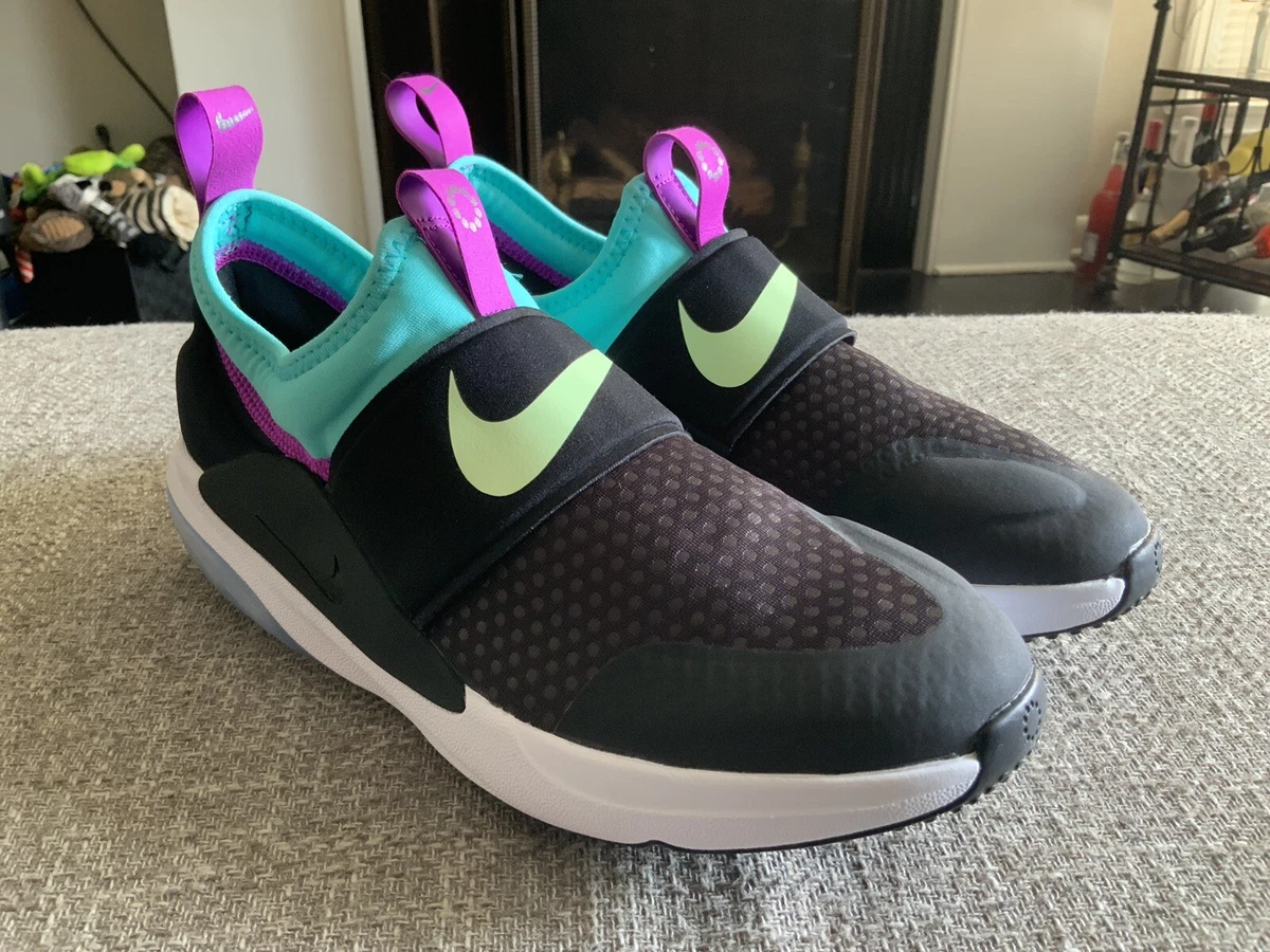 NIKE JOYRIDE NOVA SLIP ON BLACK GREEN PURPLE YOUTH SZ 6Y AQ3141 003 NEW