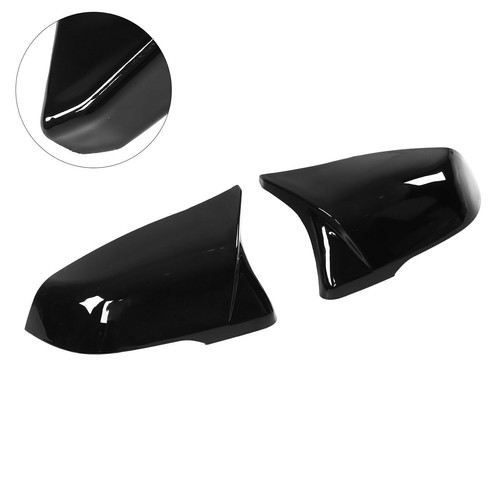 2pcs Side Rearview Mirror Cover Left Right Glossy Black ABS Door Mirrors Cap - Picture 10 of 12