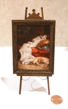 MELLISA WOLCOTT DOLLHOUSE MINIATURE FINE OIL PAINTING "SARAH BERNHARDT" 1996