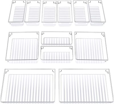 Klar Kunststoff Aufbewahrungsboxen 12 Stück InnoGear Schreibtisch Schublade Organizer Fächer Make-up