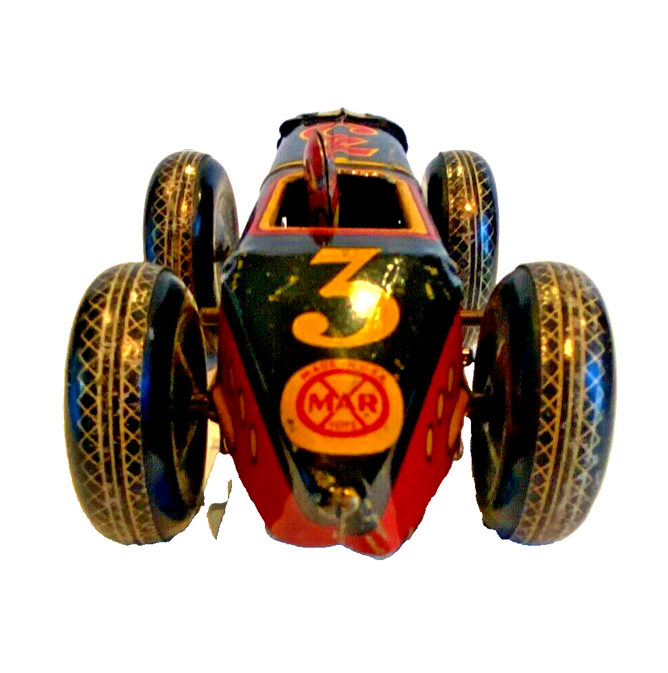 Vintage Marx #3 Tin Litho Racer Windup Race Car w/ Driver Vintage Marx #3 Tin Litho Racer Windup Race Car w/ Driver