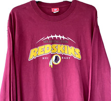 Washington Redskins T Shirt Long Sleeve Mens XL Football Burgundy NFL Vintage