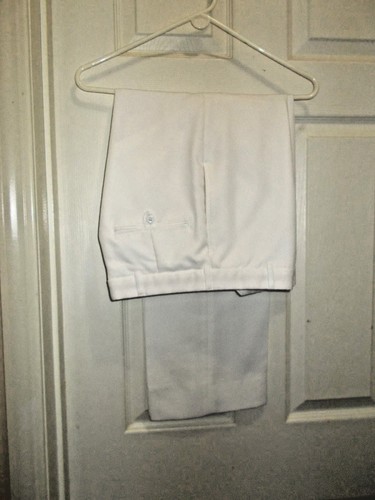 U. S. NAVY MILITARY MEN'S WHITE POLYESTER DRESS PANTS/TROUSERS assorted Sizes