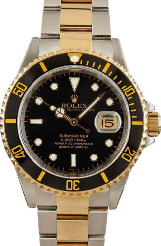 ROLEX Submariner Herren Uhr Stahl/Gold - Ref.16613 Box Papiere LC100 black - Bild 2 von 6