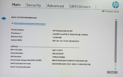 HP ProDesk 600 G5 SFF | Intel i5-9500 @3.0 GHz | 16GB RAM - NO HDD - 第 2/8 張圖片