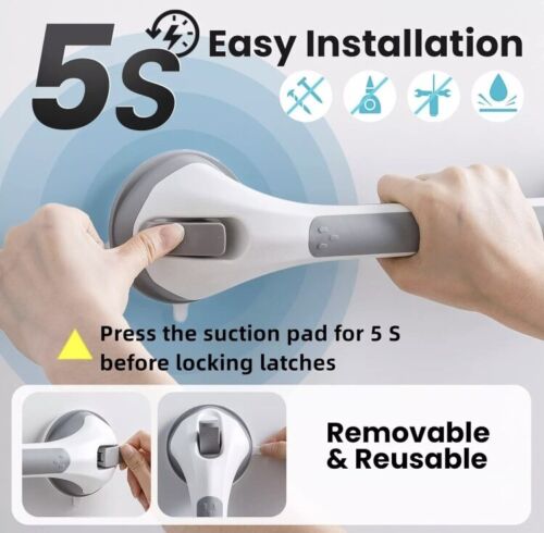 Grab Bars for Bathtubs and Showers 2 Pack Suction Grab Bar, Heavy Duty Shower - Picture 4 of 5
