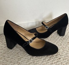 J Crew Black Velvet Mary Jane Pumps Size 9.5 NEW