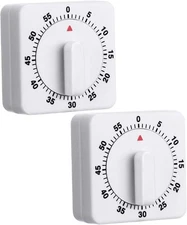 2Pcs Kitchen Cooking Timer Clock Mechanical Alarm 60 Minutes Count Down Counter