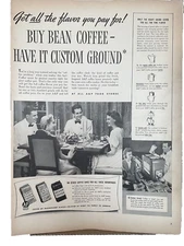 Eight O Clock Red Circle Bokar Coffee 1944 Print Ad Dinner Party Vtg A&P Grocer