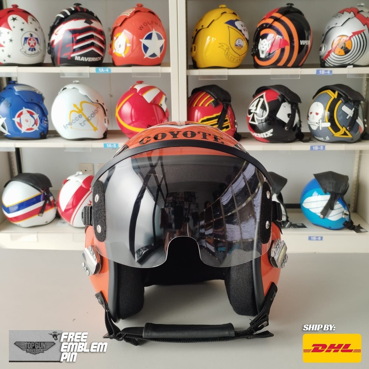 TOP GUN MAVERICK 2022 COYOTE HGU-55 FLIGHT HELMET MOVIE PROP PILOT