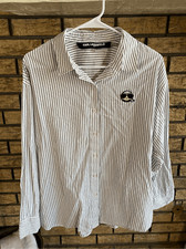Karl Lagerfeld Emoji Patch Striped Button Down