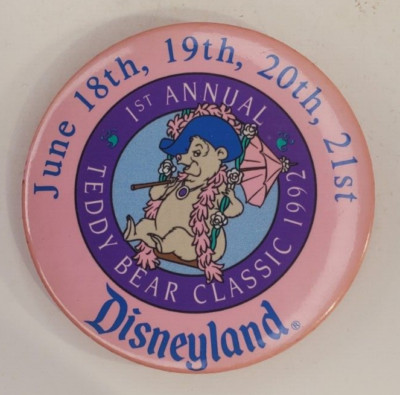 Vintage 1992 Disneyland 1st Annual Teddy Bear Classic Pinback Button