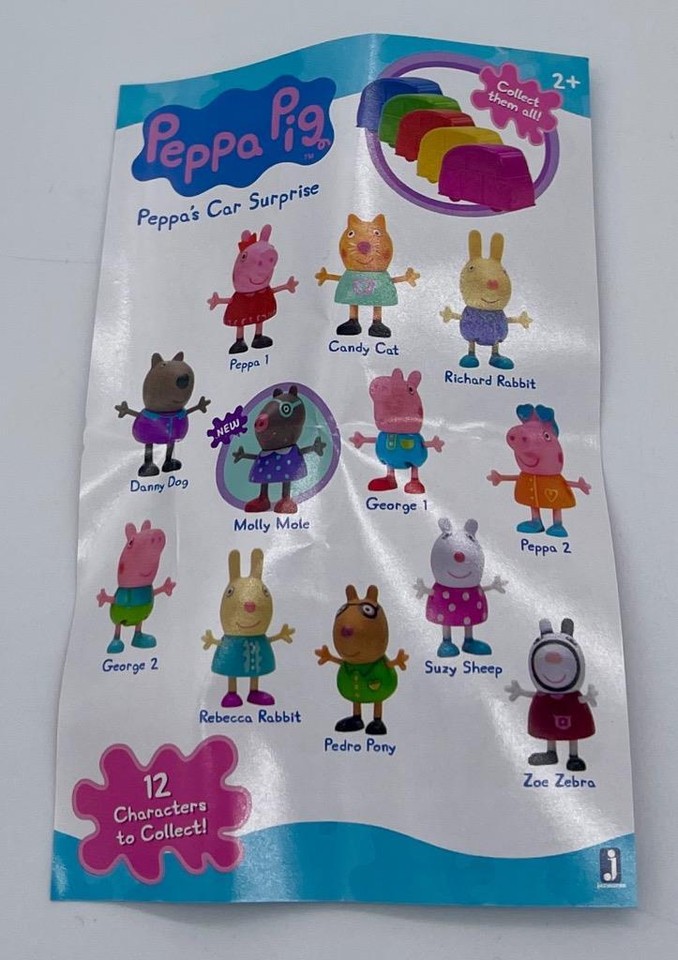 Peppa Pig Car Surprise & Figures Lot of 5 Suzy Sheep, Candy Cat