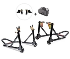 Set SM10 Motorcycle Paddock Stand Set + Alarm Brake Disc Lock 120 dB