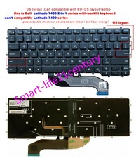 New For Dell Latitude 7400 2-in-1 Backlit US Keyboard Not for Latitude 7400