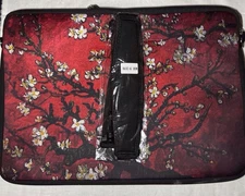 Neoprene Laptop Sleeve Bag With Cherry Blossom Design With Shoulder Strap