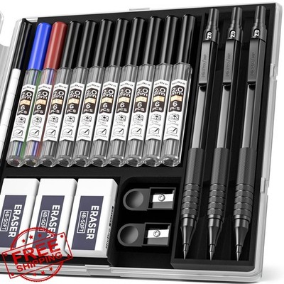 Nicpro 2.0 Mechanical Pencil Set Black Case 3 PC