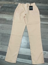 bnwt missguided ladies nude peach high waist tapered trousers size 8 W28 L28