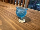 RARE VTG Degenhart Sapphire   Glass Gypsy Pot Cauldron Toothpick Holder